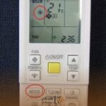 عکس ریموت کنترل داکت اسپلیت برای تنظیم روی حالت گرمایش